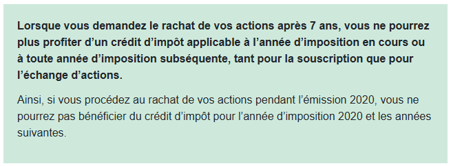 CRCD : Racheter ses actions après 7 ans