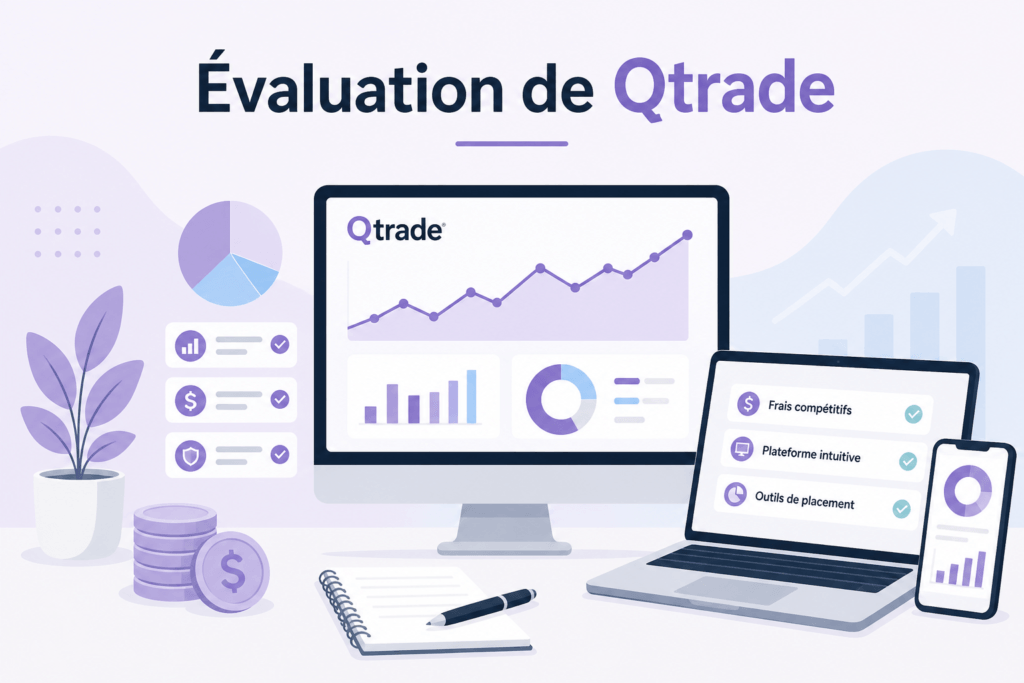 Évaluation Qtrade - plateforme d'investissement avec graphiques financiers et outils d'analyse