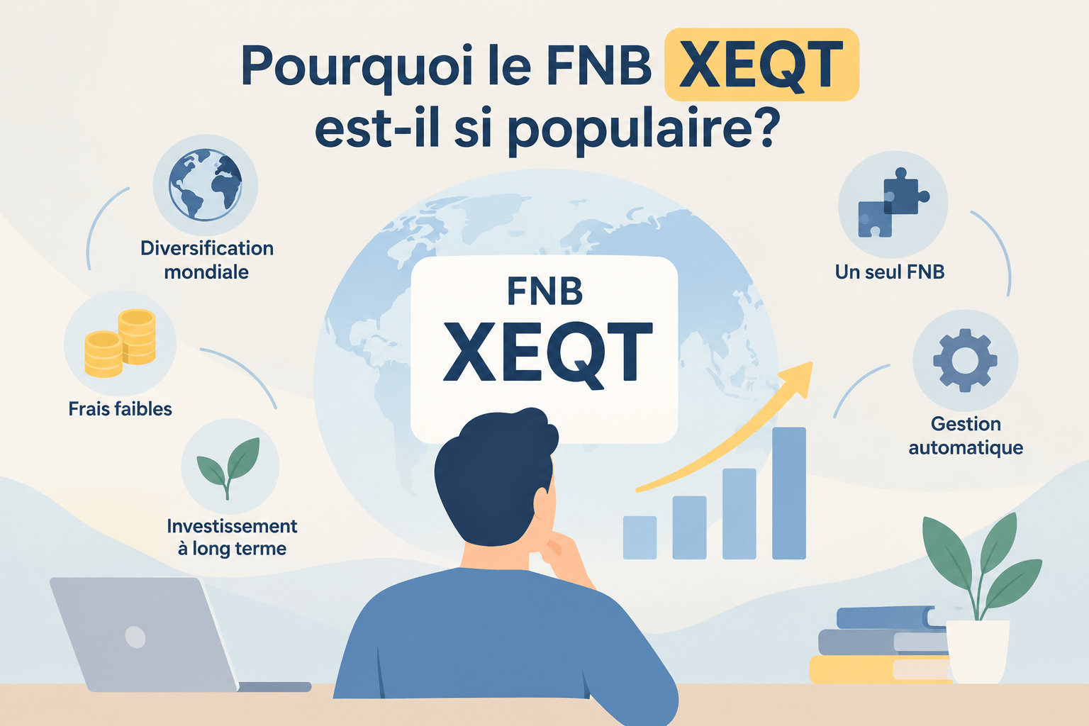 Le FNB XEQT permet d'investir dans des milliers d'entreprises partout dans le monde grâce à un seul fonds indiciel.